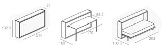 Dimensioni Poppi Desk 90/120 di Clei